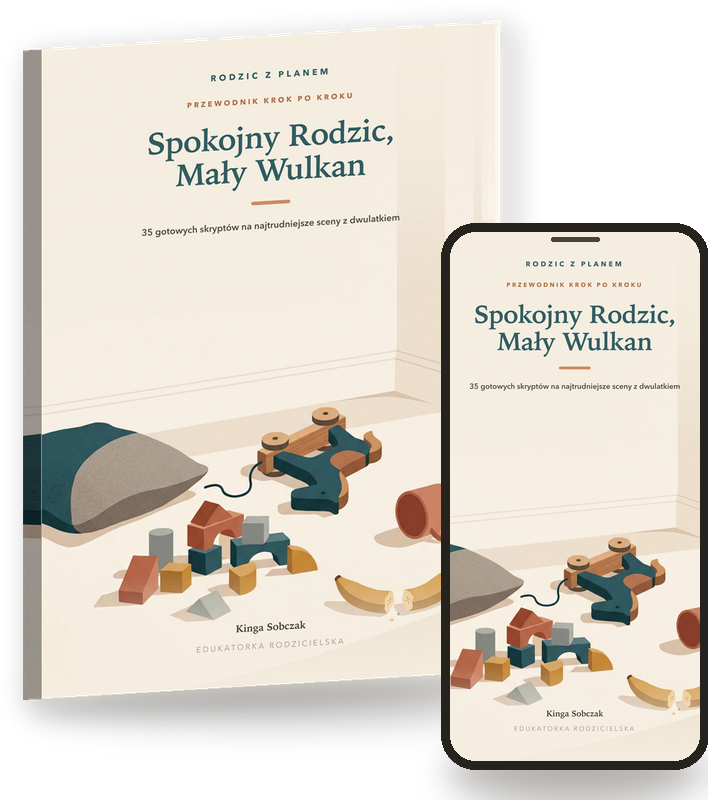 Okładka przewodnika „Spokojny Rodzic, Mały Wulkan”